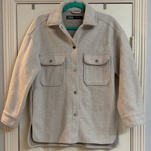 Zara Beige Shirt Jacket